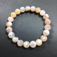 Cherry Blossom Agate Bracelet, Round, Unisex mixed colors Approx 18 cm 