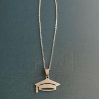 Titanium Steel Jewelry Necklace, doctorial hat, Vacuum Ion Plating, Unisex 