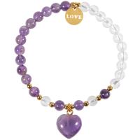 Gemstone Bracelets, Zinc Alloy, with Gemstone, Heart, fashion jewelry & for woman, 15mm Approx 7.09 Inch 