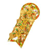 Stoff Band Bogen, Schleife, Weihnachtsschmuck, goldfarben, 100x100mm, 4PCs/Tasche, verkauft von Tasche