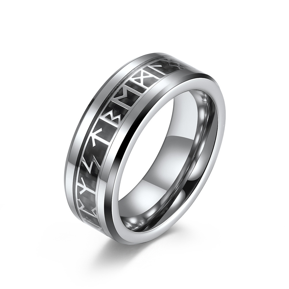 Tungsten Steel Finger Ring, plated, different size for choice & with letter pattern & for man, more colors for choice, 8mm, US Ring Size:6-11, Sold By PC