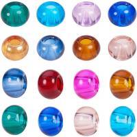 Glass Large Hole Bead, random style & DIY, mixed colors Approx 6mm 