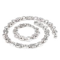 Titanio conjunto de joyas de acero, Partículas de acero, estilo punky & diverso tamaño para la opción & para hombre, color original, Vendido por UD