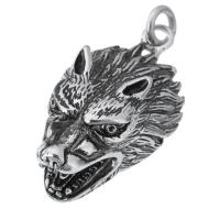 Stainless Steel Animal Pendants, 316 Stainless Steel, Wolf, DIY, original color Approx 6mm 