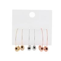 Zinc Alloy Hoop Earring, plated, three pieces & fashion jewelry & for woman, multi-colored, 59mm 