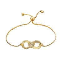 Rhinestone Brass Bracelets, plated, fashion jewelry & for woman & with rhinestone, golden 
