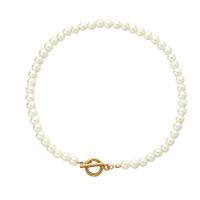 Plastic Pearl Necklace, Zinc Alloy, with ABS Plastic Pearl, gold color plated, fashion jewelry & for woman, white cm 