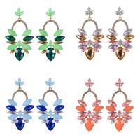 Zinc Alloy Rhinestone Drop Earring, fashion jewelry & for woman & with rhinestone 