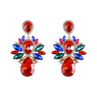 Zinc Alloy Rhinestone Drop Earring, fashion jewelry & for woman & with rhinestone 