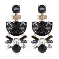 Zinc Alloy Rhinestone Drop Earring, gold color plated, fashion jewelry & for woman & with rhinestone 