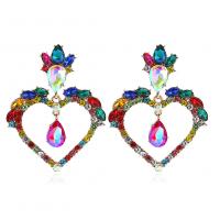 Zinc Alloy Rhinestone Drop Earring, gold color plated, fashion jewelry & for woman & with rhinestone 