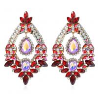 Zinc Alloy Rhinestone Drop Earring, gold color plated, fashion jewelry & for woman & with rhinestone 