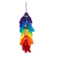 Fashion Dream Catcher, Feather, with Iron, hanging, mixed colors, 660mm 