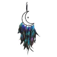 Fashion Dream Catcher, Feather, with Iron, hanging, black, 530mm 