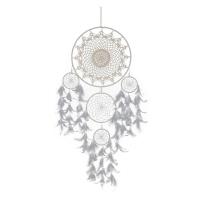 Fashion Dream Catcher, Feather, hanging, white, 1100mm 