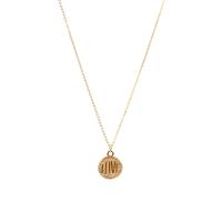 Brass Jewelry Necklace, Flat Round, gold color plated & for woman 
