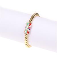 Evil Eye Jewelry Bracelet, Brass, gold color plated, Adjustable & for woman & enamel, mixed colors Approx 16-17 cm 