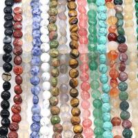 Mixed Gemstone Beads, Flat Round, polished, DIY & faceted 8mm Approx 7.87 Inch 