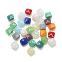 Quadrat Kristall Perlen, poliert, DIY & facettierte, mehrere Farben vorhanden, 6mm, ca. 98PCs/Strang, verkauft von Strang