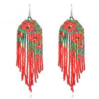 Fashion Fringe Earrings, Seedbead, handmade & for woman, mixed colors 
