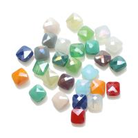 Quadrat Kristall Perlen, AB Farben plattiert, DIY & facettierte, mehrere Farben vorhanden, 6x6mm, ca. 98PCs/Strang, verkauft von Strang
