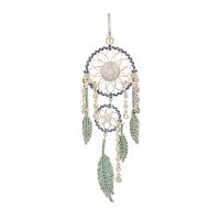 Dream Catcher Earring, Brass, gold color plated, fashion jewelry & Bohemian style & micro pave cubic zirconia & for woman 