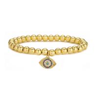 Evil Eye Jewelry Bracelet, Brass, 18K gold plated & micro pave cubic zirconia & for woman, gold 