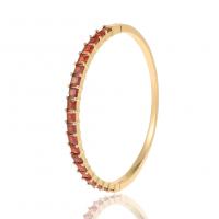 Brass Bangle, real gold plated, micro pave cubic zirconia & for woman 68mm 