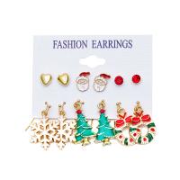 Christmas Earrings, Zinc Alloy, plated & for woman & enamel 
