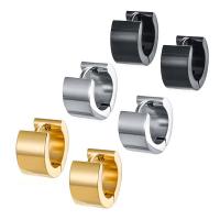 Titanium Steel Huggie Hoop Earring, Donut, Vacuum Ion Plating, fashion jewelry & Unisex 7mm 
