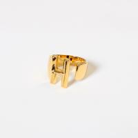真鍮の指輪, 銅, アルファベット文字, 純正ゴールド, ファッションジュエリー & 調節の可能性がある & 女性用, 無色, サイズ:6-8, 売り手 パソコン