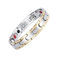 Titanium Steel Bracelet, with Magnet, Vacuum Ion Plating, fashion jewelry & Unisex 215mm 
