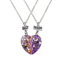 Couple Zinc Alloy Necklace, with 10cm extender chain, Heart, plated, fashion jewelry & for woman cm 