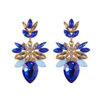 Zinc Alloy Rhinestone Drop Earring, gold color plated, fashion jewelry & for woman & with rhinestone 