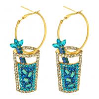 Zinc Alloy Rhinestone Drop Earring, gold color plated, fashion jewelry & for woman & with rhinestone 