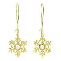Plastic Pearl Zinc Alloy Earring, with ABS Plastic Pearl, Snowflake, gold color plated, fashion jewelry & for woman, golden 