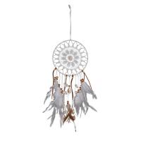 Fashion Dream Catcher, Feather, with Iron, hanging, white, 390mm 