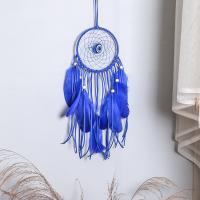 Fashion Dream Catcher, Feather, with Iron, hanging, blue, 410mm 