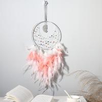 Fashion Dream Catcher, Feather, with Iron, hanging, mixed colors, 550mm 