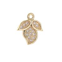 Cubic Zirconia Micro Pave Brass Pendant, with Cubic Zirconia, 14K gold plated, Unisex & 1/1 loop 