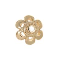 Brass Bead Cap, with Cubic Zirconia, 14K gold plated, DIY 