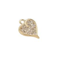 Cubic Zirconia Micro Pave Brass Pendant, with Cubic Zirconia, 14K gold plated, Unisex 