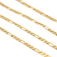 Brass Figaro Chain, 14K gold plated, DIY, 5mm 