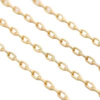 Brass Oval Chain, 14K gold plated, DIY, 3mm 