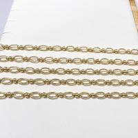 Cadena de Cuerda de Metal, chapado en oro de 14 K, Bricolaje, 5x8mm, Vendido por m