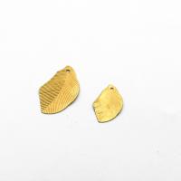 Brass Leaf Pendants, gold color plated, DIY golden 