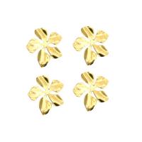 Brass Hair Accessories DIY Findings, Flower, gold color plated, golden, 25mm 