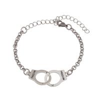 Stainless Steel Charm Bracelet, 304 Stainless Steel Chain, with Zinc Alloy, with 3.15inch extender chain, Handcuffs, fashion jewelry & Unisex original color Approx 5.9 Inch 
