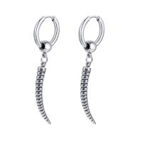Huggie Hoop Drop Earring, 304 Stainless Steel, polished, fashion jewelry & for man, original color, 2.5*16mm,30.5mm 