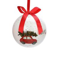 PE Foam Christmas Tree Decoration, Round, brushwork, DIY & Christmas jewelry 72mm 